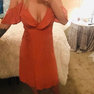 Wrap dress vibrant color